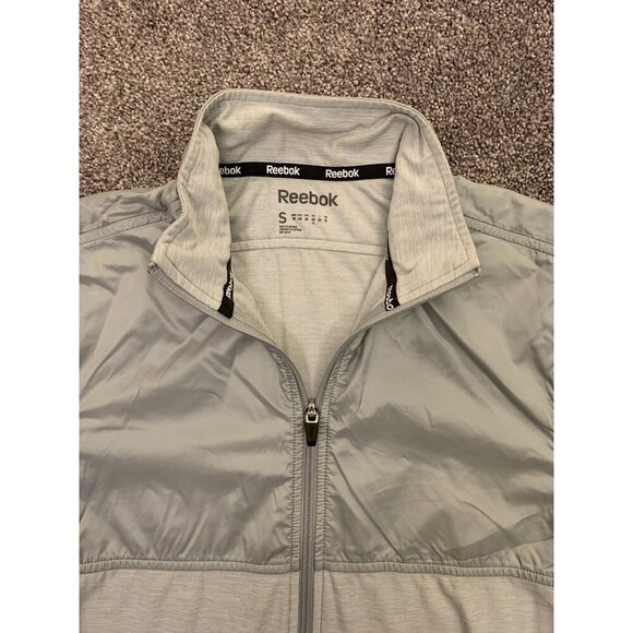 Reebok Mens Speedwick Jacket Size S Gray Full Zip Activewear Pockets Stretch GUC - Picture 4 of 11
